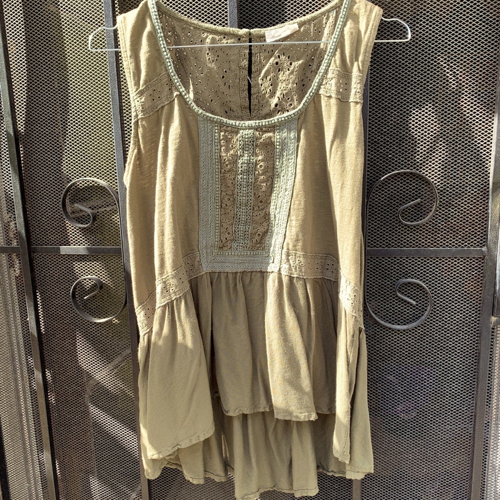 Meadow Rue Green boho tank top
